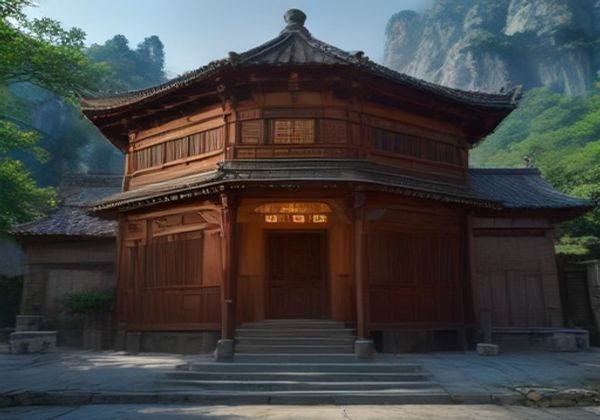 古典宫廷场景配图，精致的红木桌案上摆放着毛笔与书卷，体现古言高h题材的权谋与情感氛围