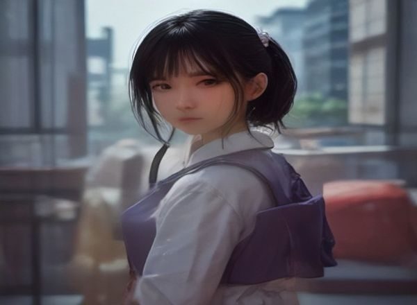 现代都市咖啡馆场景，两位女性面对面交谈，体现都市百合高h题材的日常感与情感细腻度
